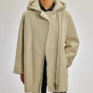 Max & Moi Off White Leather Coat